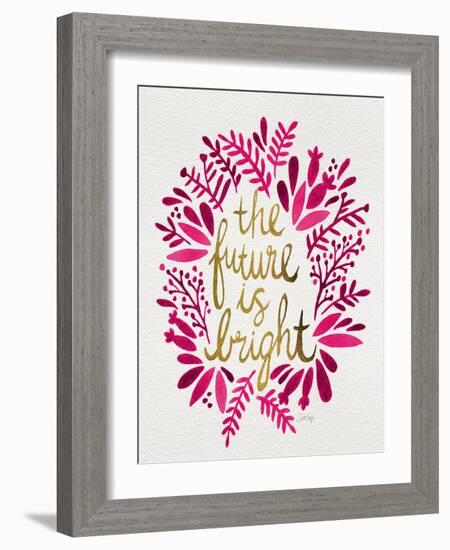 Future is Bright - Pink and Gold-Cat Coquillette-Framed Art Print