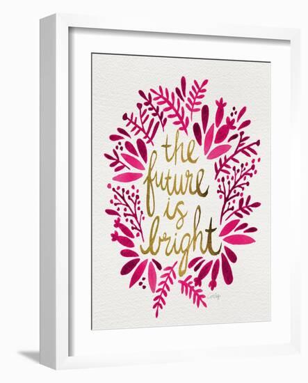 Future is Bright - Pink and Gold-Cat Coquillette-Framed Art Print