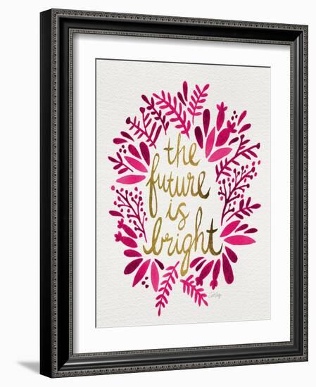 Future is Bright - Pink and Gold-Cat Coquillette-Framed Art Print