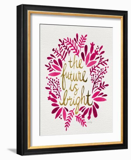 Future is Bright - Pink and Gold-Cat Coquillette-Framed Art Print