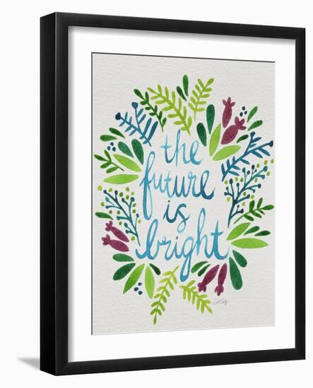 Future is Bright - Watercolor-Coquillette Cat-Framed Art Print