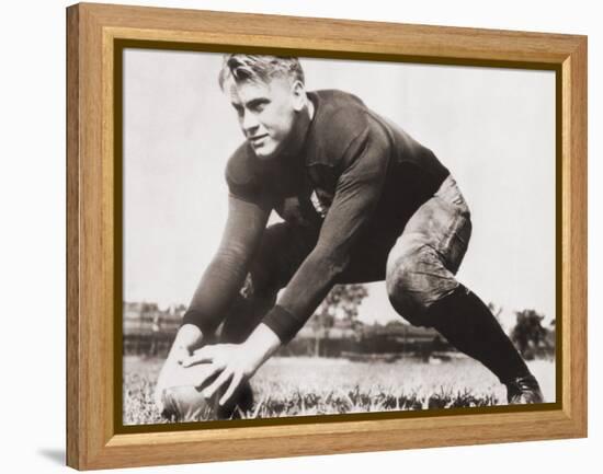 Future President Gerald Ford at Football Practice at University of Michigan, Ca. 1933-null-Framed Stretched Canvas