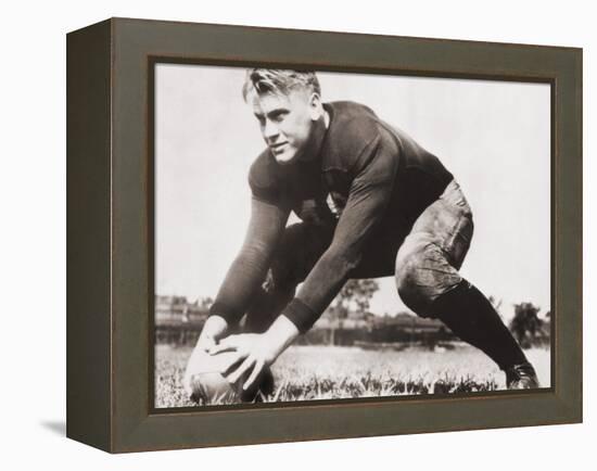 Future President Gerald Ford at Football Practice at University of Michigan, Ca. 1933-null-Framed Stretched Canvas