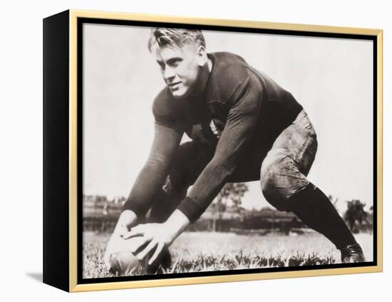 Future President Gerald Ford at Football Practice at University of Michigan, Ca. 1933-null-Framed Stretched Canvas