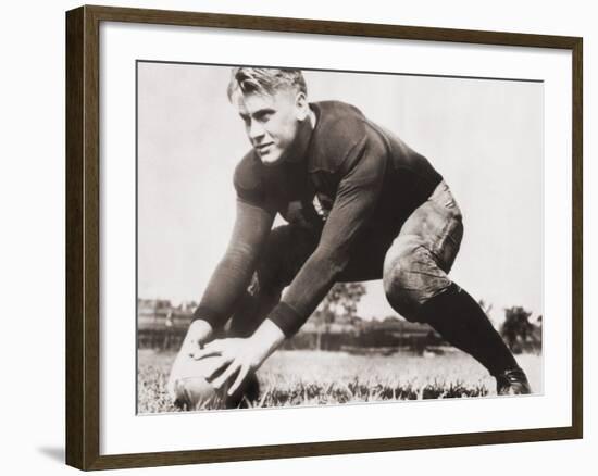 Future President Gerald Ford at Football Practice at University of Michigan, Ca. 1933-null-Framed Photo