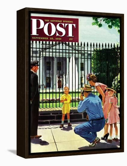 "Future President," Saturday Evening Post Cover, September 25, 1948-George Hughes-Framed Premier Image Canvas