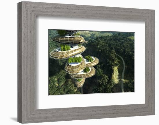 Future Tree Tower in Forest-null-Framed Art Print