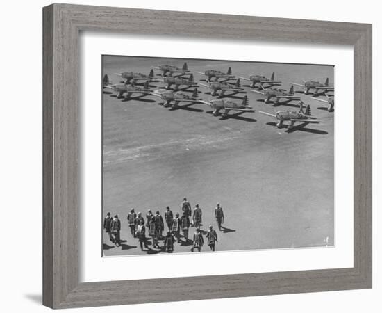 Future Us Army Fliers Heading For Their Ryan Training Planes at Air Training Base-George Strock-Framed Photographic Print