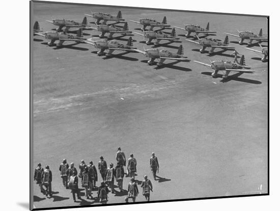 Future Us Army Fliers Heading For Their Ryan Training Planes at Air Training Base-George Strock-Mounted Photographic Print