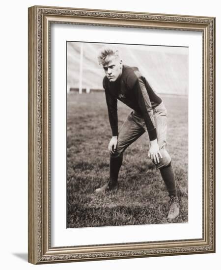 Future US President Gerald Ford Played Football During His College Years, Ca. 1933-null-Framed Photo