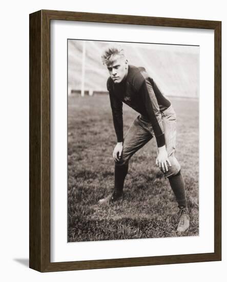 Future US President Gerald Ford Played Football During His College Years, Ca. 1933-null-Framed Photo