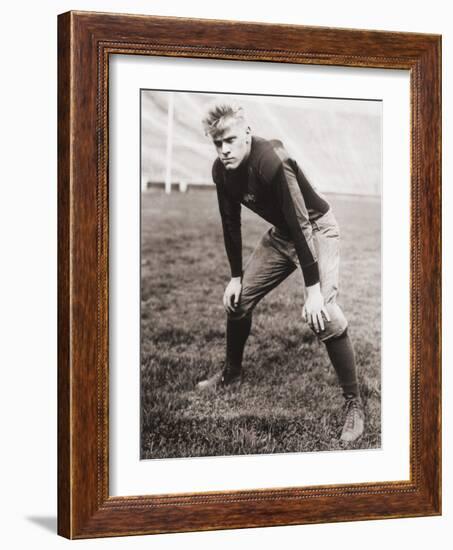 Future US President Gerald Ford Played Football During His College Years, Ca. 1933-null-Framed Photo