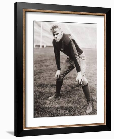 Future US President Gerald Ford Played Football During His College Years, Ca. 1933-null-Framed Photo