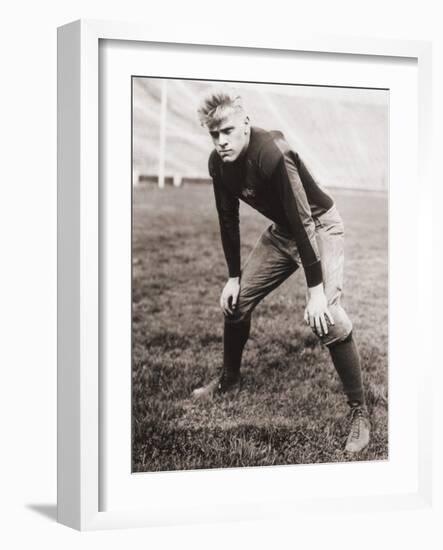 Future US President Gerald Ford Played Football During His College Years, Ca. 1933-null-Framed Photo