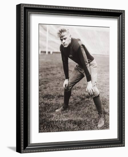 Future US President Gerald Ford Played Football During His College Years, Ca. 1933-null-Framed Photo