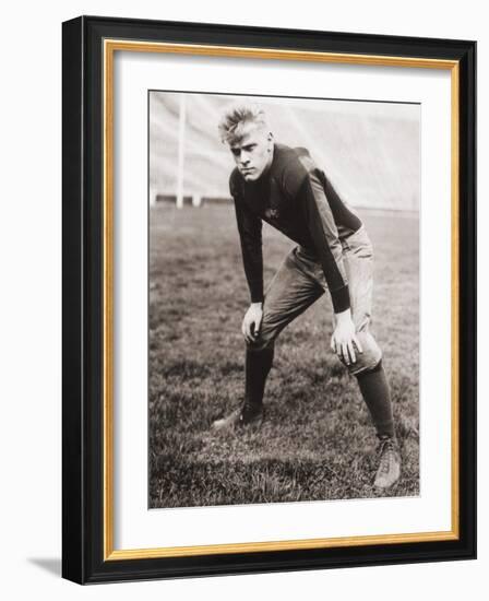 Future US President Gerald Ford Played Football During His College Years, Ca. 1933-null-Framed Photo