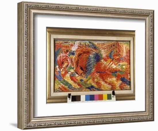 Futurism: “ La Citta Che Sale ” (The Climbing City) 1910-Umberto Boccioni-Framed Giclee Print