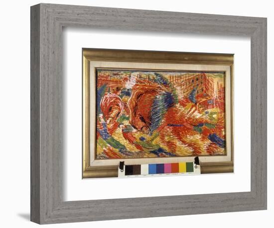 Futurism: “ La Citta Che Sale ” (The Climbing City) 1910-Umberto Boccioni-Framed Giclee Print