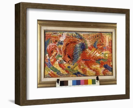 Futurism: “ La Citta Che Sale ” (The Climbing City) 1910-Umberto Boccioni-Framed Giclee Print