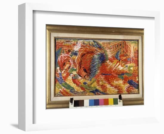 Futurism: “ La Citta Che Sale ” (The Climbing City) 1910-Umberto Boccioni-Framed Giclee Print