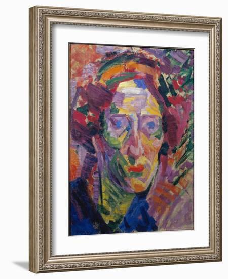 Futurism: “” Portrait of Woman” or “” Portrait of Countess Casanova”” Painting by Umberto Boccioni-Umberto Boccioni-Framed Giclee Print