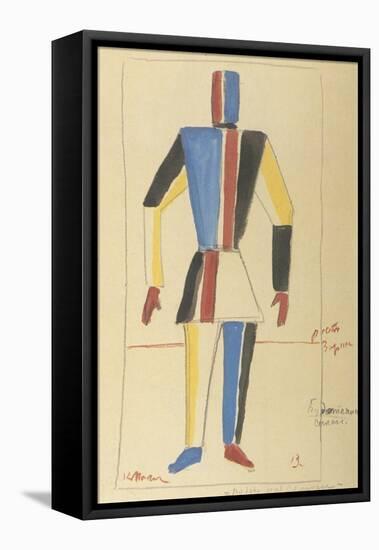 Futurist Strongman, Costume Design for the Opera Victory over the Sun after A. Kruchenykh-Kasimir Severinovich Malevich-Framed Premier Image Canvas