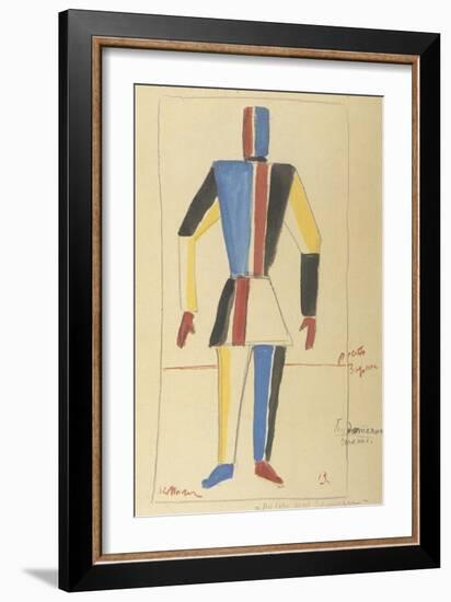 Futurist Strongman, Costume Design for the Opera Victory over the Sun after A. Kruchenykh-Kasimir Severinovich Malevich-Framed Giclee Print