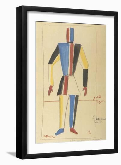 Futurist Strongman, Costume Design for the Opera Victory over the Sun after A. Kruchenykh-Kasimir Severinovich Malevich-Framed Giclee Print