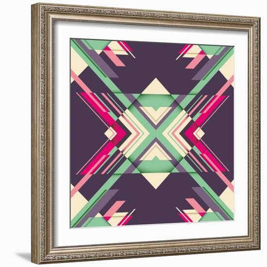 Futuristic Abstraction with Geometric Shapes. Vector Illustration.-Radoman Durkovic-Framed Art Print