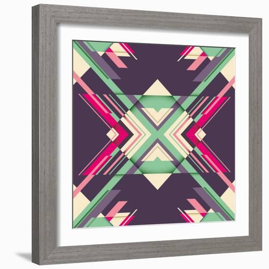 Futuristic Abstraction with Geometric Shapes. Vector Illustration.-Radoman Durkovic-Framed Art Print