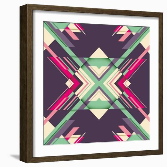 Futuristic Abstraction with Geometric Shapes. Vector Illustration.-Radoman Durkovic-Framed Art Print