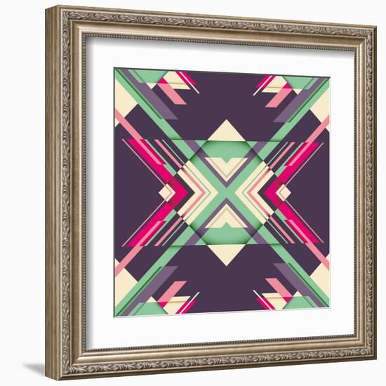 Futuristic Abstraction with Geometric Shapes. Vector Illustration.-Radoman Durkovic-Framed Art Print