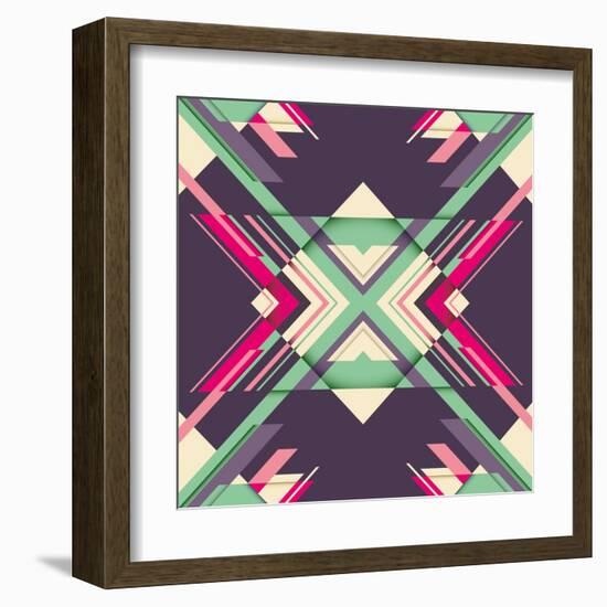 Futuristic Abstraction with Geometric Shapes. Vector Illustration.-Radoman Durkovic-Framed Art Print