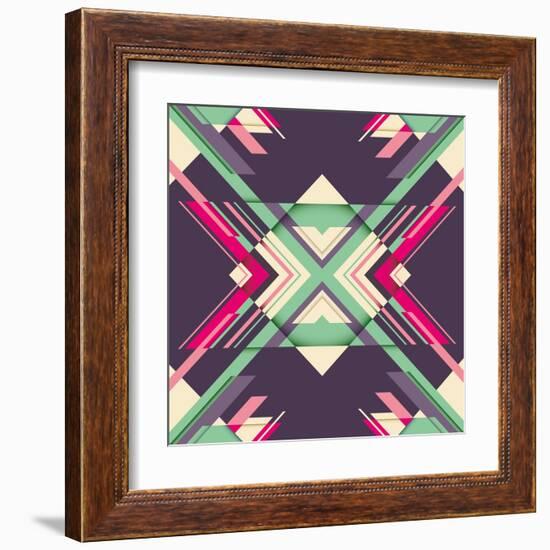 Futuristic Abstraction with Geometric Shapes. Vector Illustration.-Radoman Durkovic-Framed Art Print