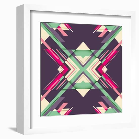 Futuristic Abstraction with Geometric Shapes. Vector Illustration.-Radoman Durkovic-Framed Art Print