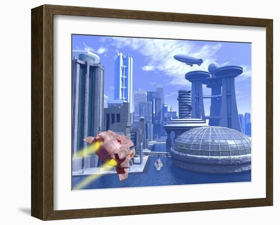 Futuristic City, Artwork-Roger Harris-Framed Photographic Print