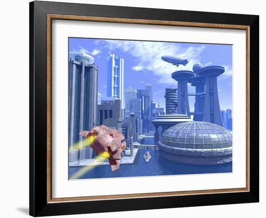 Futuristic City, Artwork-Roger Harris-Framed Photographic Print