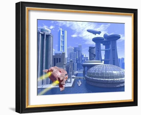 Futuristic City, Artwork-Roger Harris-Framed Photographic Print