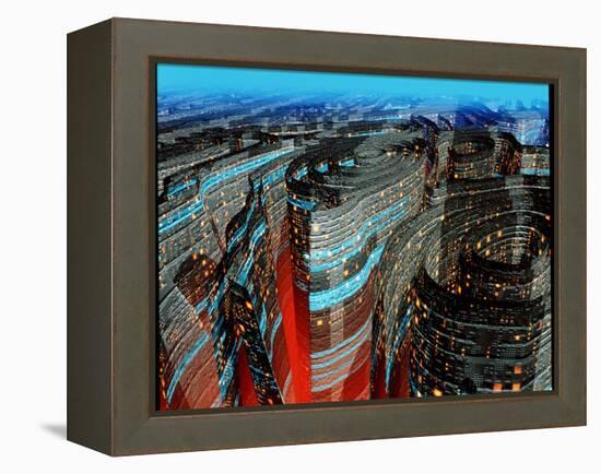 Futuristic City-Roger Harris-Framed Premier Image Canvas