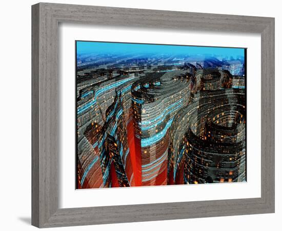 Futuristic City-Roger Harris-Framed Photographic Print