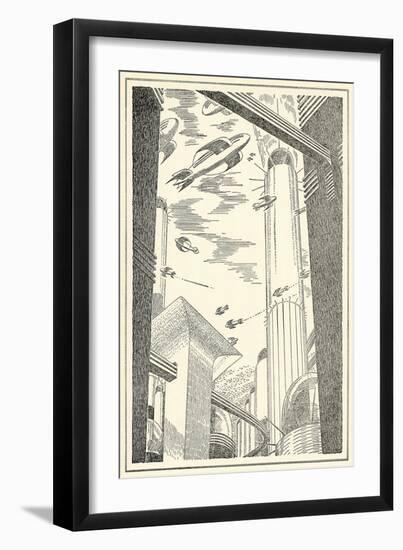 Futuristic City-null-Framed Art Print