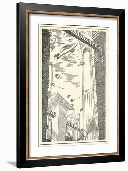 Futuristic City-null-Framed Art Print