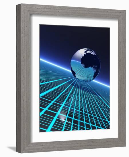 Futuristic Earth, Conceptual Artwork-Victor Habbick-Framed Photographic Print