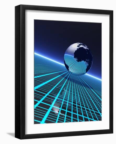 Futuristic Earth, Conceptual Artwork-Victor Habbick-Framed Photographic Print