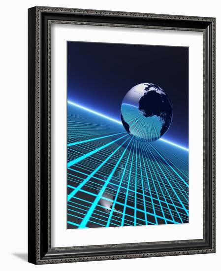 Futuristic Earth, Conceptual Artwork-Victor Habbick-Framed Photographic Print