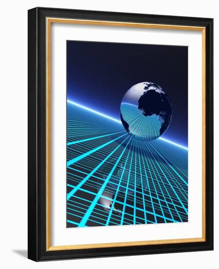 Futuristic Earth, Conceptual Artwork-Victor Habbick-Framed Photographic Print