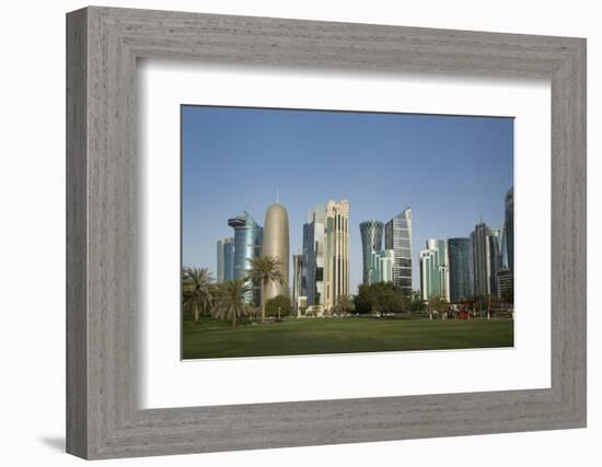 Futuristic Skyscrapers Downtown in Doha, Qatar, Middle East-Angelo Cavalli-Framed Photographic Print