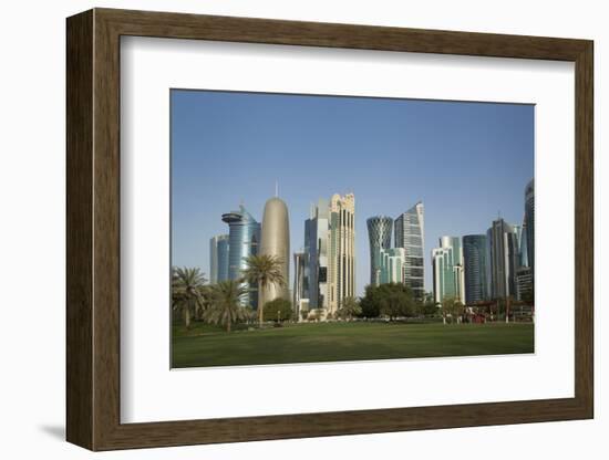 Futuristic Skyscrapers Downtown in Doha, Qatar, Middle East-Angelo Cavalli-Framed Photographic Print