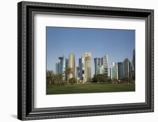 Futuristic Skyscrapers Downtown in Doha, Qatar, Middle East-Angelo Cavalli-Framed Photographic Print