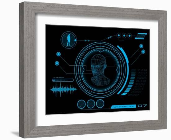 Futuristic User Interface HUD-clusterx-Framed Art Print